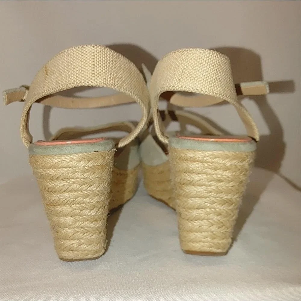 Splendid Ganes Seafoam Green Suede Wedge Sandal Size 9‎ Espadrilles Platform